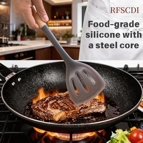 2 Piece Cooking Spatula Set (Gray)