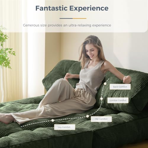 Folding Sofa Bed (Dark Green / Full)