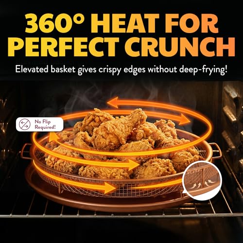 Crisper Tray Air Fryer Basket for Oven (Copper / 12" Round)