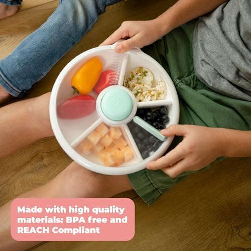 Kids Large Snack Spinner Slide Bundle with Hand Strap and Sticker Sheet (Taro Purple / Large - Slide)