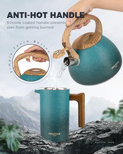 POLIVIAR Tea Kettle (2.7 Quarts / Crackle-Blue)