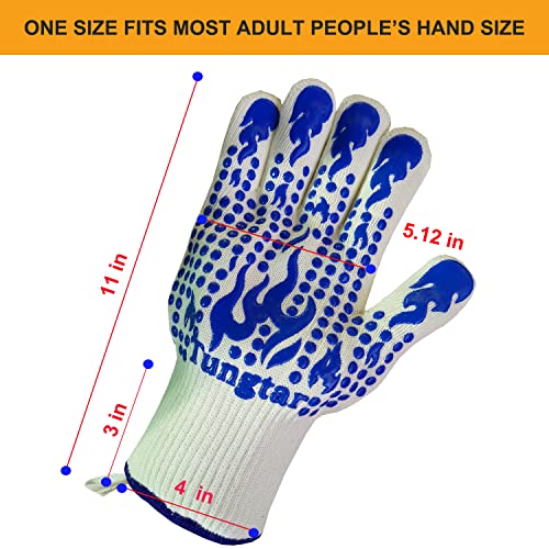 Oven Mitts Heat Resistant BBQ Proof Glove 11Inch 1472℉ Grill Glove Proof Heat for Women Men BBQ Gloves Gift Set Cooking Gloves for Cooking (2 Count)