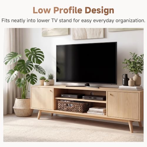 Large Wicker Storage Baskets for Shelves (Brown (Water Hyacinth) / 15¼"L x 11¾"W x 4¾"H)