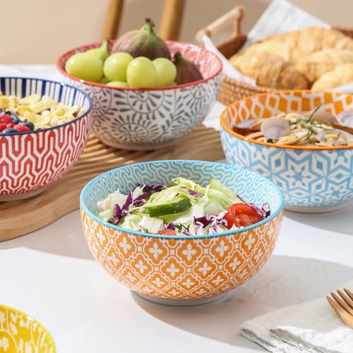 Ceramic Dinnerware Sets for 6 (Assorted Colors A / 24 Pieces)