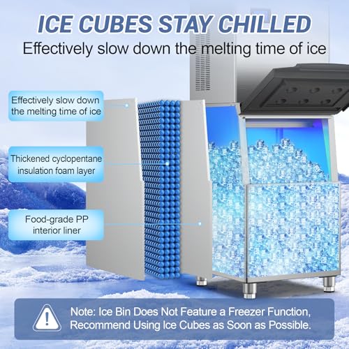 450 lbs High Output Commercial Ice Machine Freestanding Self