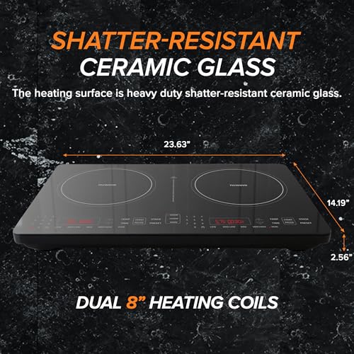 Double Pro Cooktop Induction Countertop Burner (Black)