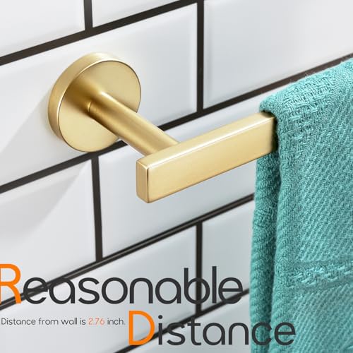 Hand Towel Rings Bathroom Towel Holder Modern Small Bath Towel Bars Stainless Steel Wall Mounted Brushed Gold AN3001GD (Brushed Gold)