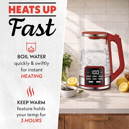 Electric Glass Kettle (Red)