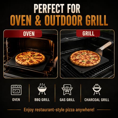 13"x13" Square Pizza Stone Baking Steel for Oven and BBQ Grill