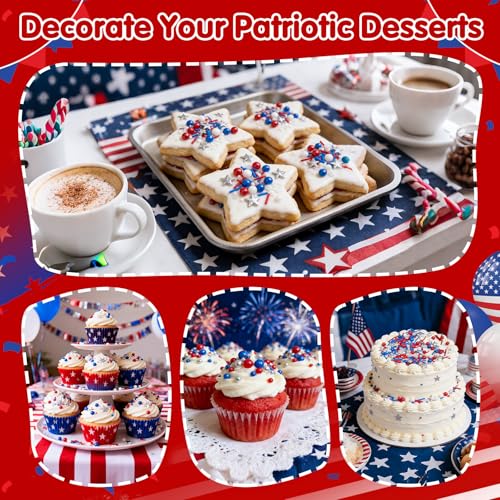 Edible Patriotic Sprinkles for Cake Decorating (Patriotic Stars)