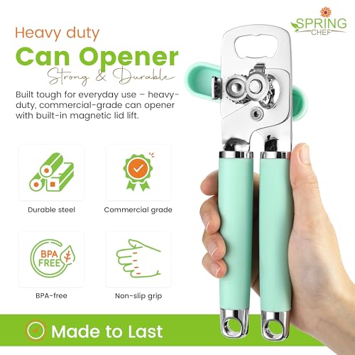 Stainless Steel Manual Can Opener with Soft Grip Handles