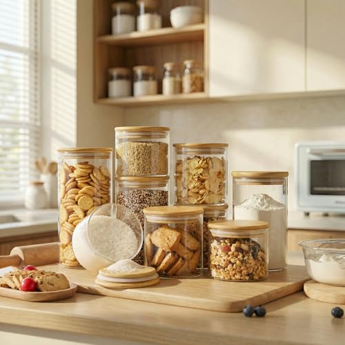 17 oz Glass Jars with Bamboo Lids (4 Count)