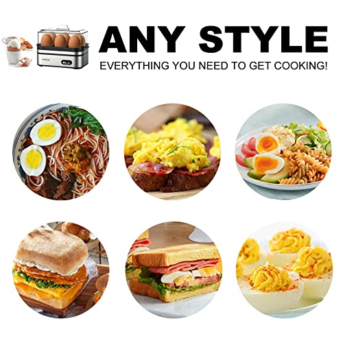 Rapid Egg Cooker Electric 6 Eggs Capacity (Silver)