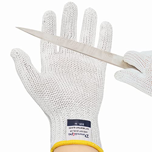 Level 8 Reinforced Cut Resistant Gloves Food Grade (Medium (Pack of 1) / White)