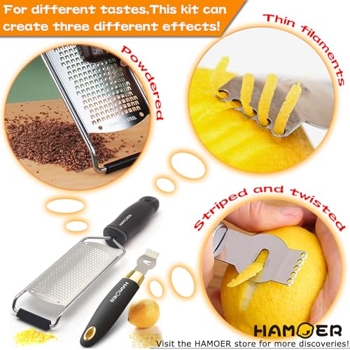 Cheese Chocolate Lemon Grater & Zester Tool Set Non