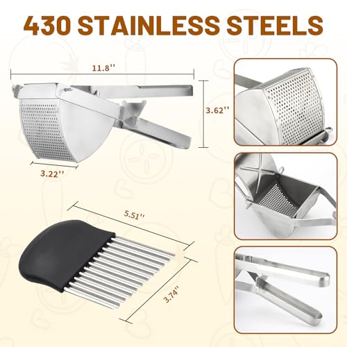 Heavy Duty Stainless Steel Professional Ricer for Mashed Potatoes
