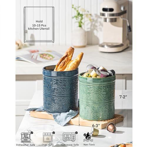 Kitchen Utensil Holder (Reactive Blue (Lace Emboss))
