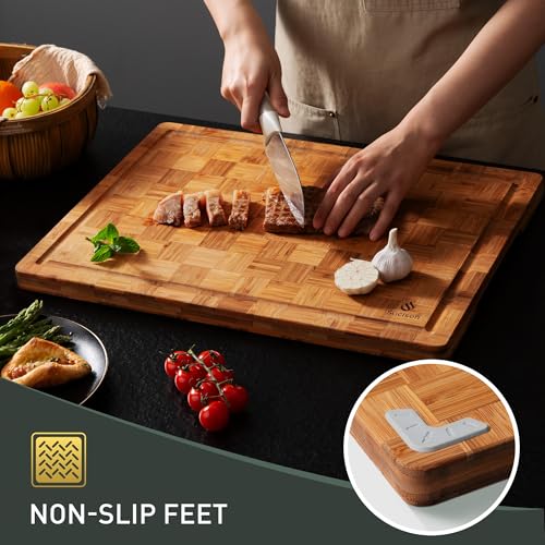 Extra Large Bamboo Wooden Cutting Board Wood Cutting Boards for Kitchen (20*15in)