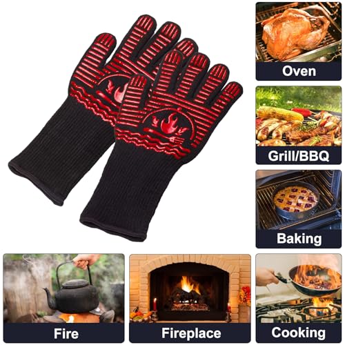 BBQ Gloves 1472°F Extreme Heat Resistant Grill Gloves