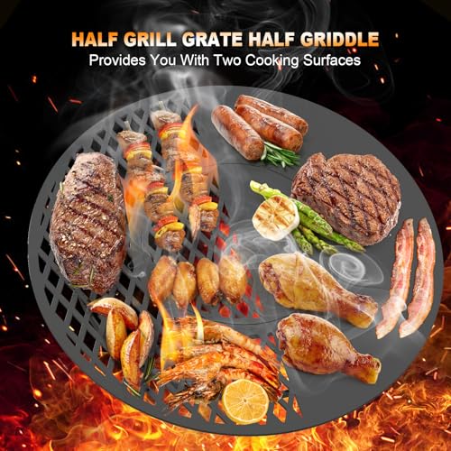 BBQ Griddle and Grate Combo Kit for Weber 26 inch Kettle Charcoal Grills (For 26" Kettle)