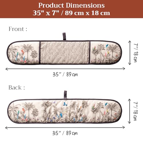 Double Oven Mitts 100% Cotton Double Oven Glove (021 - Amazonia / 7" x 35" (Double Oven Mitt))