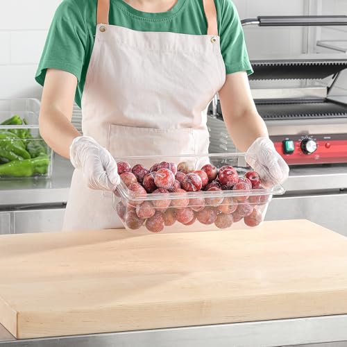 6-Pack 1/3 Size Food Pan 4 Inch Deep BPA Free Polycarbonate Food Storage Containers for Kitchen Stackable Clear Hotel Pan for Buffet Party Supplies Freezer Safe (1/3 Size / 4" Deep)