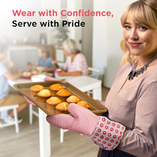 UltraShield Silicone Oven Mitts (Gem-red / Standard)
