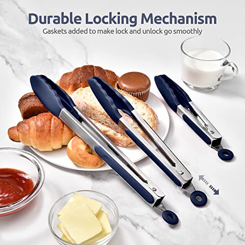 Kitchen Tongs for Cooking ((03) Midnight Blue)