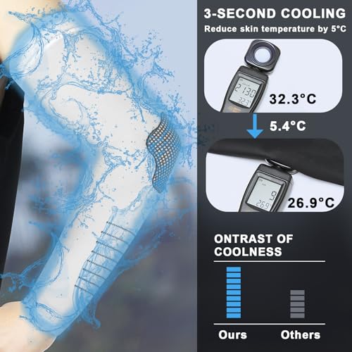 Cooling Arm Sleeves for Men Women (4 Pairs White (Stripe))