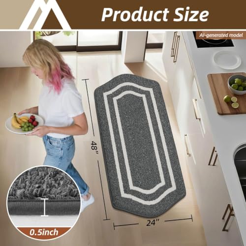 Long Kitchen Floor Mats and Rugs Non Slip Washable