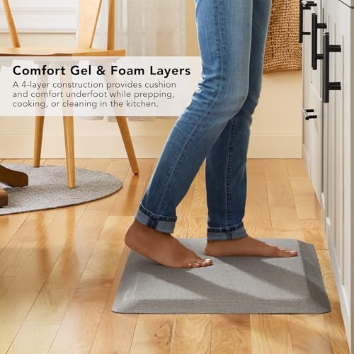 Gourmet Series Kitchen Comfort Gel Mat (Matte Grey / 39.8"L x 20"W x 0.8"Th)