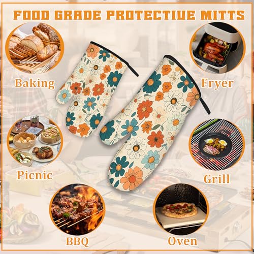 Vintage Floral Oven Mitts and Pot Holders (4 Count)