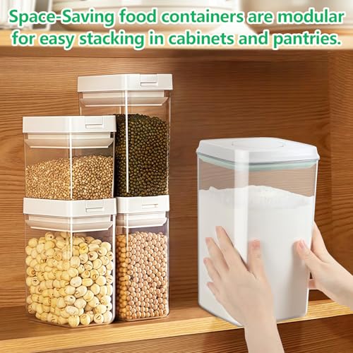 4.2 Qt Airtight Flour Rice Storage Container with Pop (4.2Qt-Square)