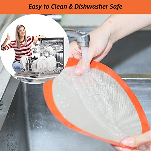 Round Silicone Baking Mats for 10 inch Cake Pan (Bright Orange / 10"L x 10"W)
