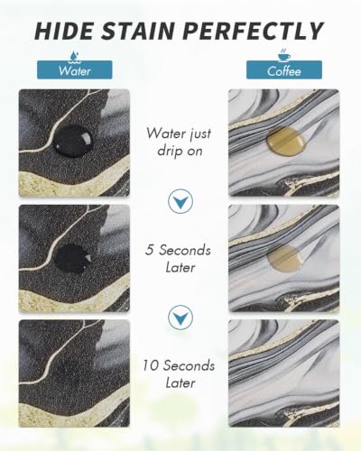 Dish Drying Mat for Kitchen Counter (Marble Black / 12"x19")