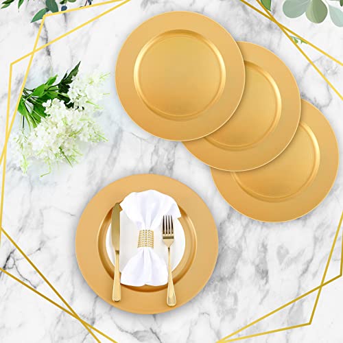 50 Pcs 13 Inch Charger Plates Bulk (Plain Style / Gold)