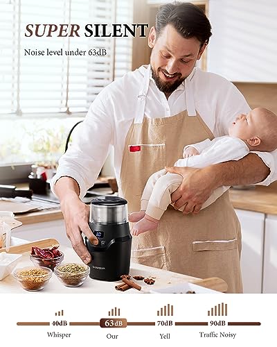 Adjustable Coffee Grinder Electric (Dark black / 1 Bowl)