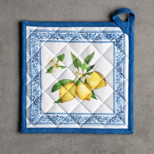 Pot Holders 100% Cotton Potholders (032 - Cedrat / 8" x 8" (Pot Holder Pack of 2))