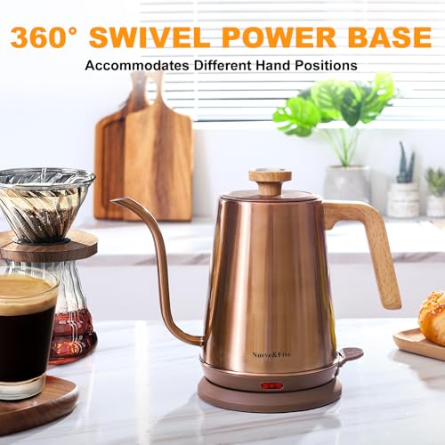 Electric Gooseneck Kettle with Thermometer (COPPER)