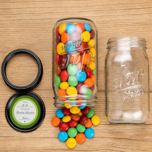 Wide Mouth Mason Jars 32 oz 12 Pack (32oz - Jar Split)