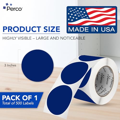 Dark Blue Round Circle Dot Sticker 3 (Blue - Dark / 3 Inch)