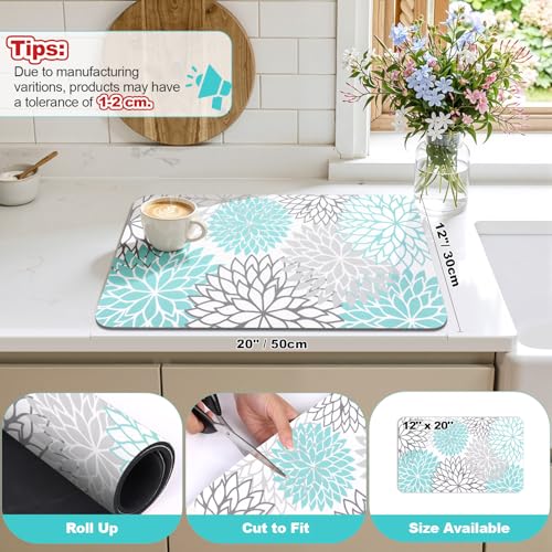 Dish Drying Mat (Teal / 12" x 20")