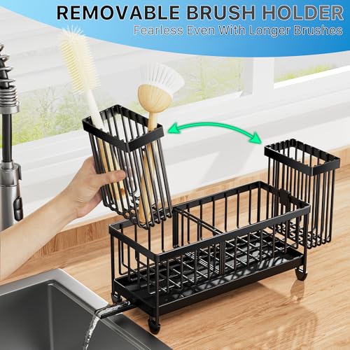 Sponge Holder for Kitchen Sink (Black - 9.25″)