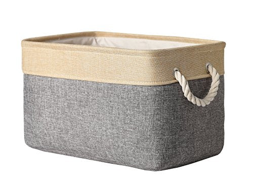 Storage Basket (Gold&Grey / Large - 15.7Lx11.8Wx8.3H)