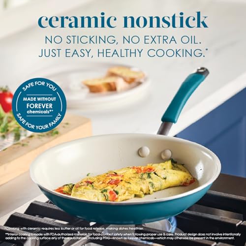 Cucina Ceramic Nonstick Frying Pans (Skillet Set (8.5" & 10") / Marine Blue)