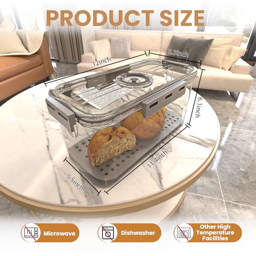 Bread Box with Slicer (Grey / Bread Box and Slicer)