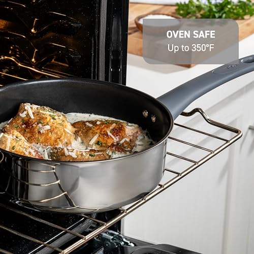 Essentials Nonstick Stainless Steel Frying Pan (Fry Pan w/ Nonstick Coating)