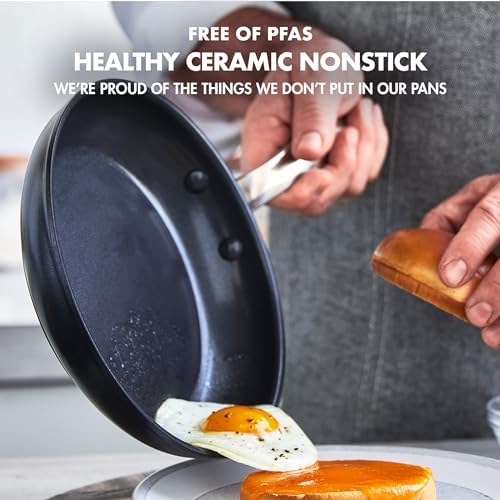 Chatham Prime Midnight Hard Anodized Healthy Ceramic Nonstick (10" and 12" Frying Pan Skillet Set)