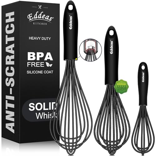 Whisks For Cooking Up To 500°F Silicone Whisk tool Non (3 Count)