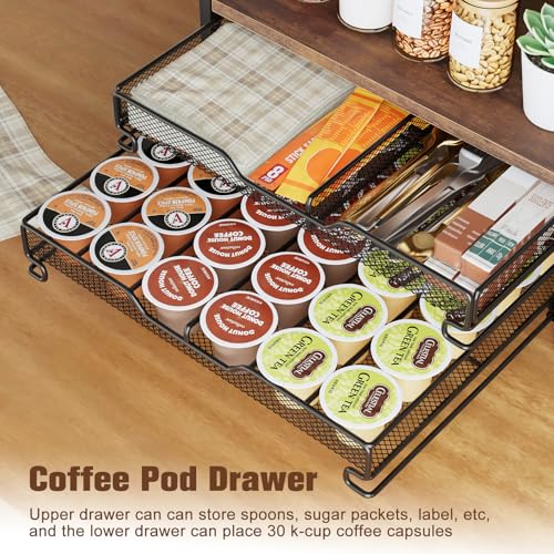 Coffee Bar Station Organizer (Brown (4 Tier))